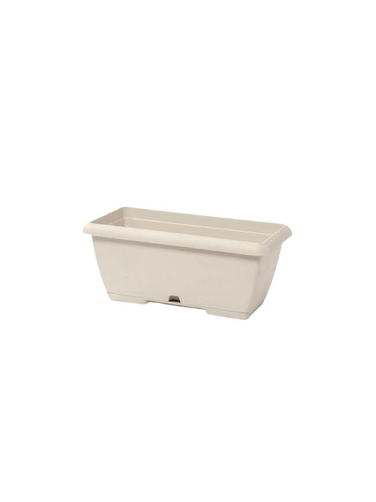 Plastecnic Terrae Blumenkasten Kunststoff Weiß 60x16.7cm.