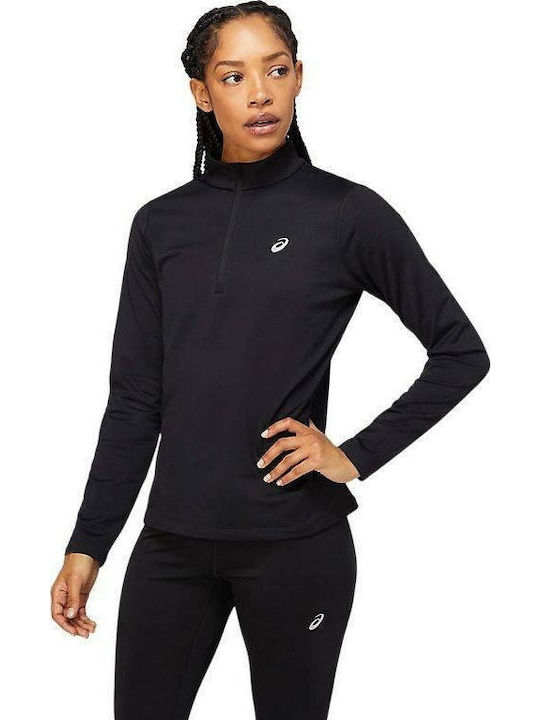Women's Blouse Long Sleeve with Zipper Black