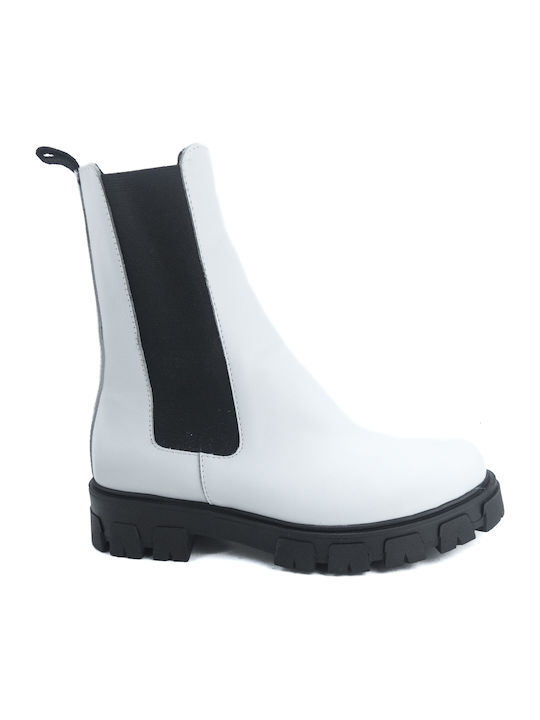 Ragazza Leder Stiefeletten Damen Weiß