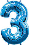 Μπαλόνι Foil Αριθμός Σχήμα 3 Μπλε 84εκ.