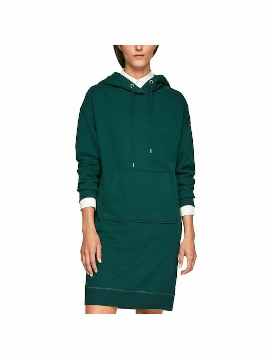 S.Oliver Mini Φόρεμα με Κουκούλα Πράσινο