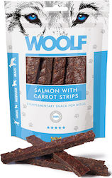 Woolf Snacks Salmon Carrot Strips Λιχουδιά Σκύλου χωρίς Σιτηρά & Γλουτένη με Καρότο 100gr