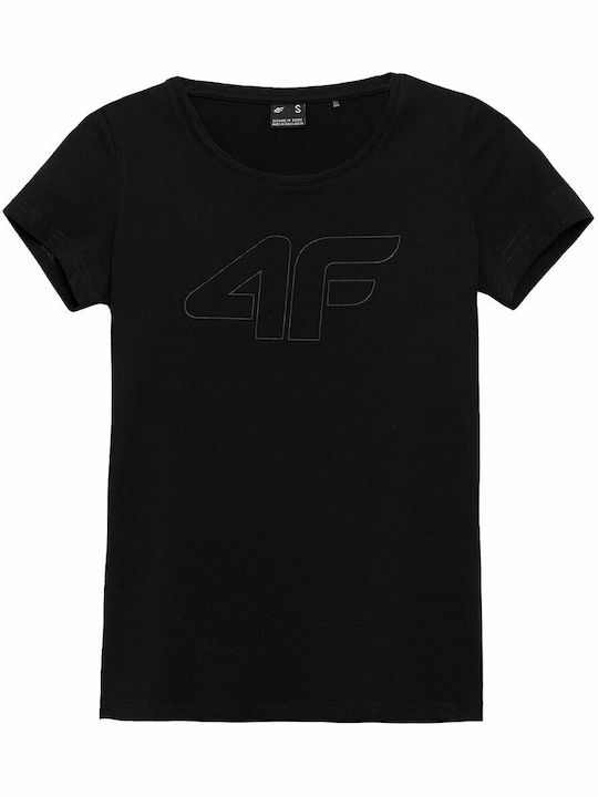 4F Damen Sport T-Shirt Schwarz