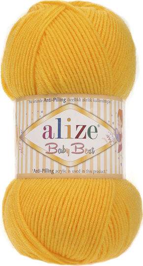 Alize Плетиво за плетене Синтетичен Baby Best 216 Κίτρινο 240м 100гр