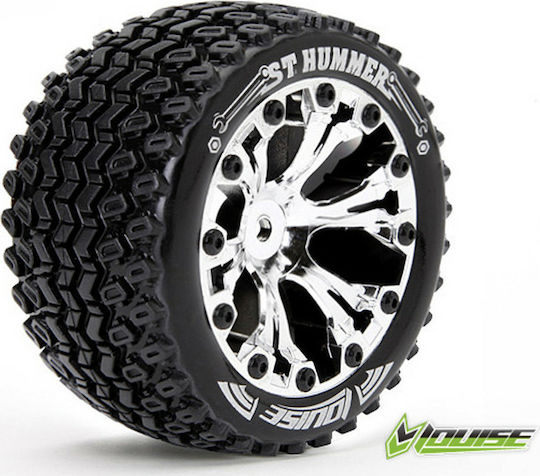 Louise Tire & Wheel ST-Hummer 2.8" Chrome 0-Offset Ersatzrad für Ferngesteuertes 1Stück