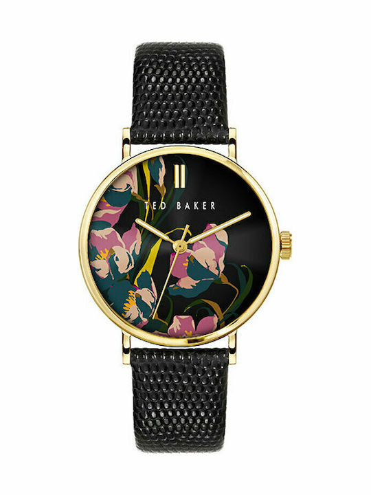 Ted Baker Phylaa Women's Watch with Black Leather Strap