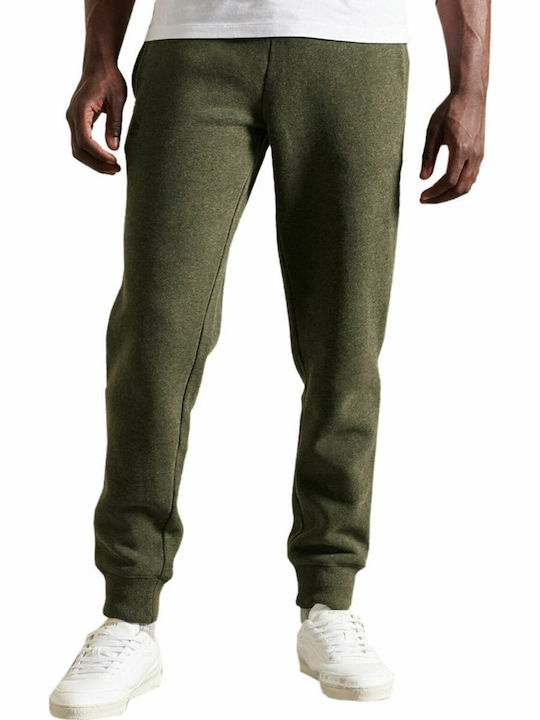 Superdry Sweatpants with Elastic Olive Marl