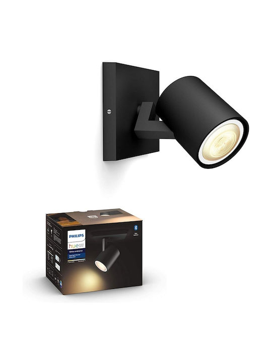 Philips Runner Μονό Σποτ με Ντουί GU10 σε Μαύρο Χρώμα