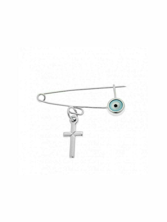 Senza Child Safety Pin made of Silver with Cross