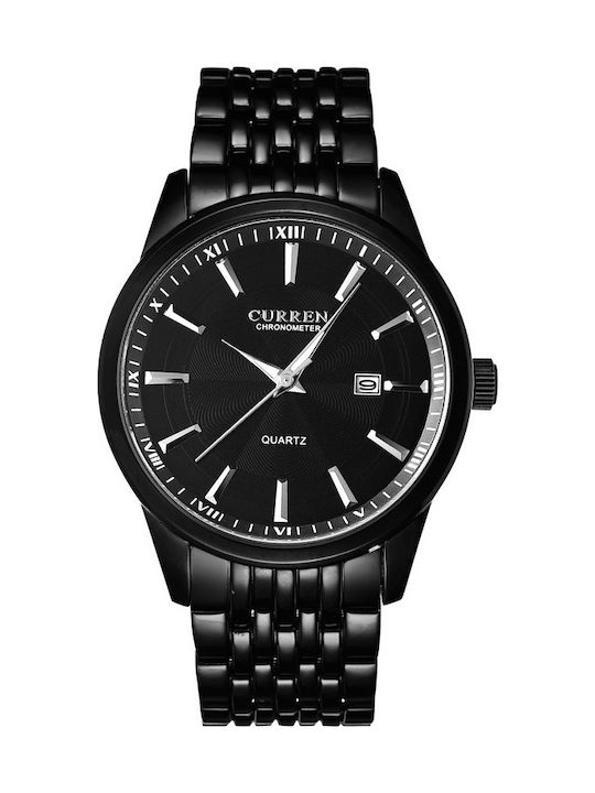 Curren Watch Battery with Black Metal Bracelet