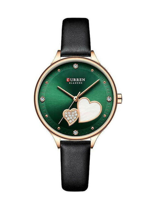 Curren Women's Watch with Black Leather Strap