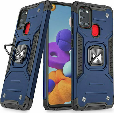 Wozinsky Ring Armor Umschlag Rückseite Kunststoff Blau (Galaxy A21s)