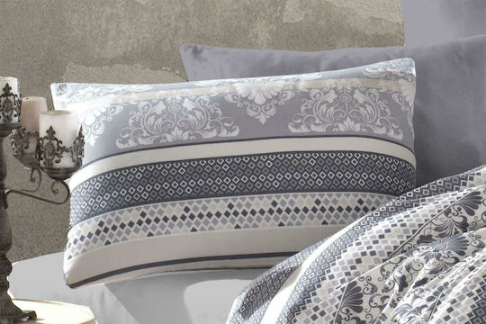 Dimcol Ανδρομάχη Μαξιλαροθήκη με Φάσα 317 Grey 50x70εκ.