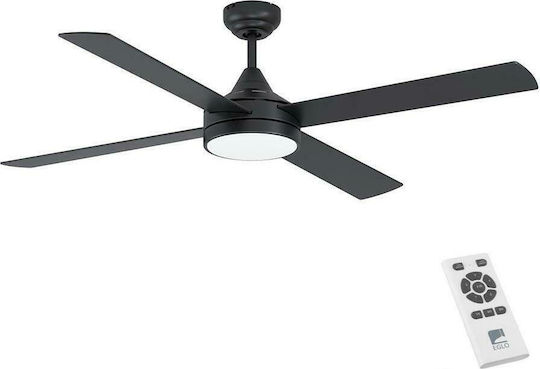 Eglo Trinidad Ceiling Fan 122cm with Light Fixture Black