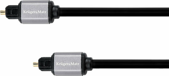 Kruger & Matz Optical Audio Cable TOS male - TOS male Μαύρο 1m (KM1220)