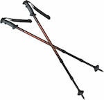 Spokey Pair of Telescopic Aluminum Trekking Poles with 3 Sections Ekvilibro Red