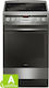 Amica 57CE3.315HTaQ(Xx) Κουζίνα 62lt με Κεραμικές Εστίες Π50εκ. Inox