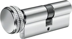 Domus Lock Cylinder Security 75mm (30-45) with Knob and 5 Keys Silver