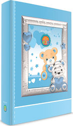 Slevori Kid Photo Album Αρκουδάκι Suitable for for for Photo 9x13εκ. Μπλε of Silver 20x25εκ.