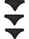 Βαμβακερά Γυναικεία Slip 3Pack Μαύρα