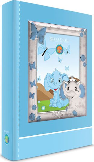 Slevori Children's Album Elephant Suitable for Photos 9x13cm Blue made of Silver 20x25cm