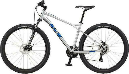 GT Aggressor Expert 27.5" 2021 Ασημί Mountain Bike με 24 Ταχύτητες και Υδραυλικά Δισκόφρενα