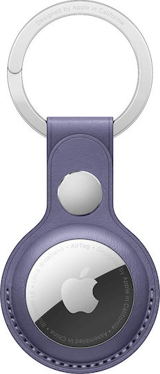 Apple Leather Key Ring Θήκη Μπρελόκ Δερμάτινη για AirTag Wisteria