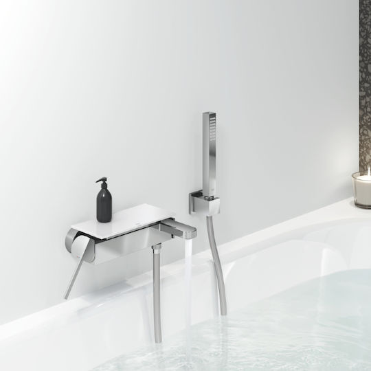 Grohe Plus Wall Mounted Bathroom Shelf Glass with 1 Shelf 22x11x5cm