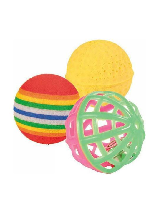 Trixie Cat Toy Ball Set of 3 Multicolored Balls 3pcs (Various Designs)