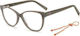 Missoni Plastic Eyeglass Frame Cat Eye Gray MMI...