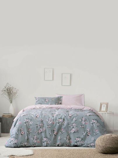 Kocoon Bettbezug-Set Einzelbett mit Kissenbezug 165x245 Romance Mint