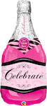 Μπαλόνι Foil Γενεθλίων Bubbly Wine Ροζ 99εκ.