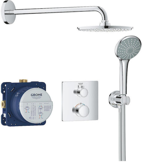 Grohe Grohtherm Set Cap De Duș Robineți Încorporați Dus 2 Ieșiri Inox Argintiu