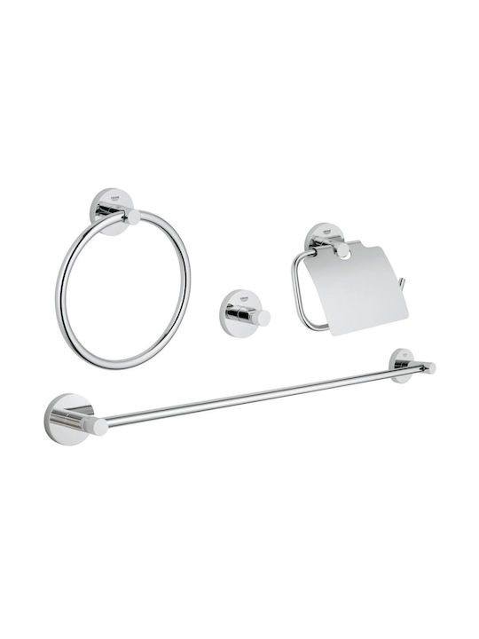 Grohe Grohe Essentials An Der Wand Montiert Badezimmerzubehör-Set Metall Silber 4 Stück