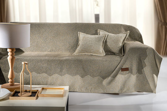 Guy Laroche Cuverturi Pentru Canapea 3 Locuri 2 Fețe Vento 180x300cm Natural