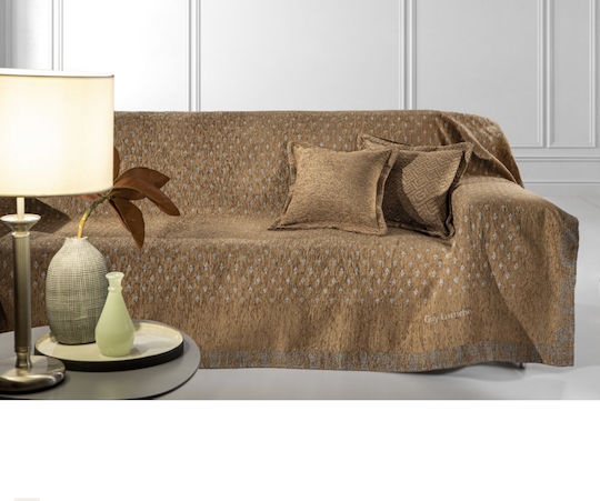 Guy Laroche Intima Покривка За Двуместен Диван 2 Страни Шенил 180x250см Какао