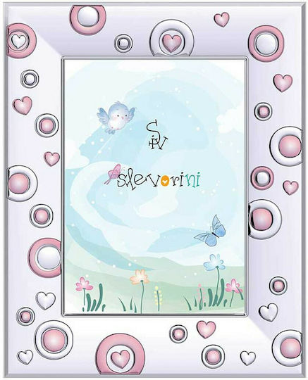Slevori Slevori Bilderrahmen für Kinder Silber Rosa 9x13cm