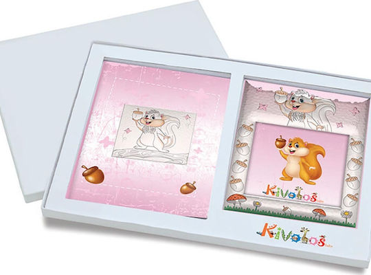Slevori Eichhörnchen Kinder-Bilderrahmen Rosa 10x10cm