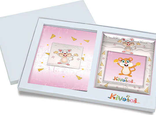Slevori Mäuschen Bilderrahmen für Kinder Rosa 10 x 10 cm