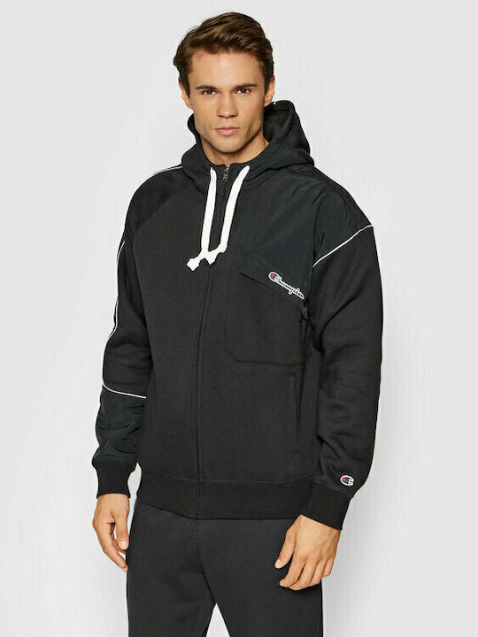 Champion Rochester Men's Sweatshirt with Hood and Pockets Black