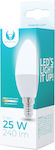 Forever Light LED Lampen für Fassung E14 und Form C37 Warmes Weiß 240lm 1Stück