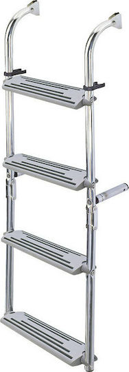 Lalizas 4 Steps Folding Boat Ladder Folding Stainless Steel Ladder with 4 Steps