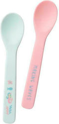Stephen Joseph Baby Set with Spoons Mermaid made of Silicone Pink 2pcs
