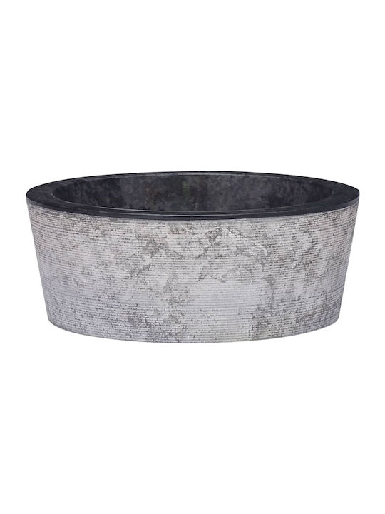 vidaXL Vessel Sink Stone 40x40x15cm Black