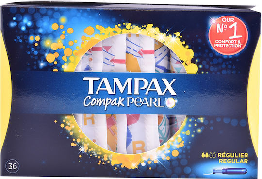Always Tampoane Compak Pearl Regulat cu Aplicator pentru Flux Normal 36buc