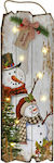 Iliadis Φωτιζόμενη Χριστουγεννιάτικη Ξύλινη Διακοσμητική Πινακίδα Λευκή Μπαταρίας 60x20x2εκ.