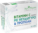 Apipharm Vitamin C with Zinc & Propolis Vitamin for Energy & Immune System Boost 500mg 30 caps