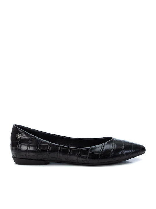Synthetic Leather Ballerinas Black