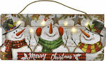 Iliadis Φωτιζόμενη Χριστουγεννιάτικη Ξύλινη Διακοσμητική Πινακίδα Λευκή Μπαταρίας 24x54x2εκ.