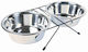 Trixie Eat On Feet Stainless Steel Bowl Food & Water for Dog & Cat with Base 2x 1.8lt 20cm in Silver Color 2pcs